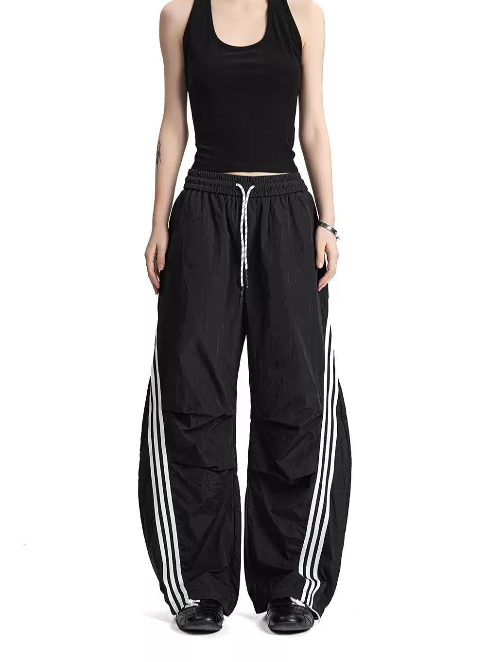 Gartered and Drawstring Track Pants