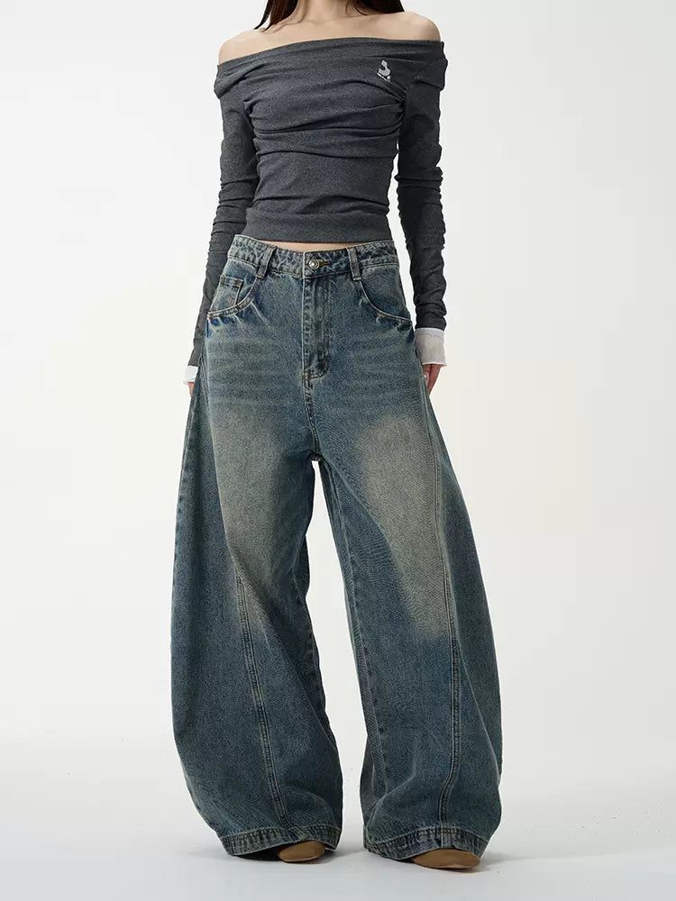 Thigh Fade Loose Jeans