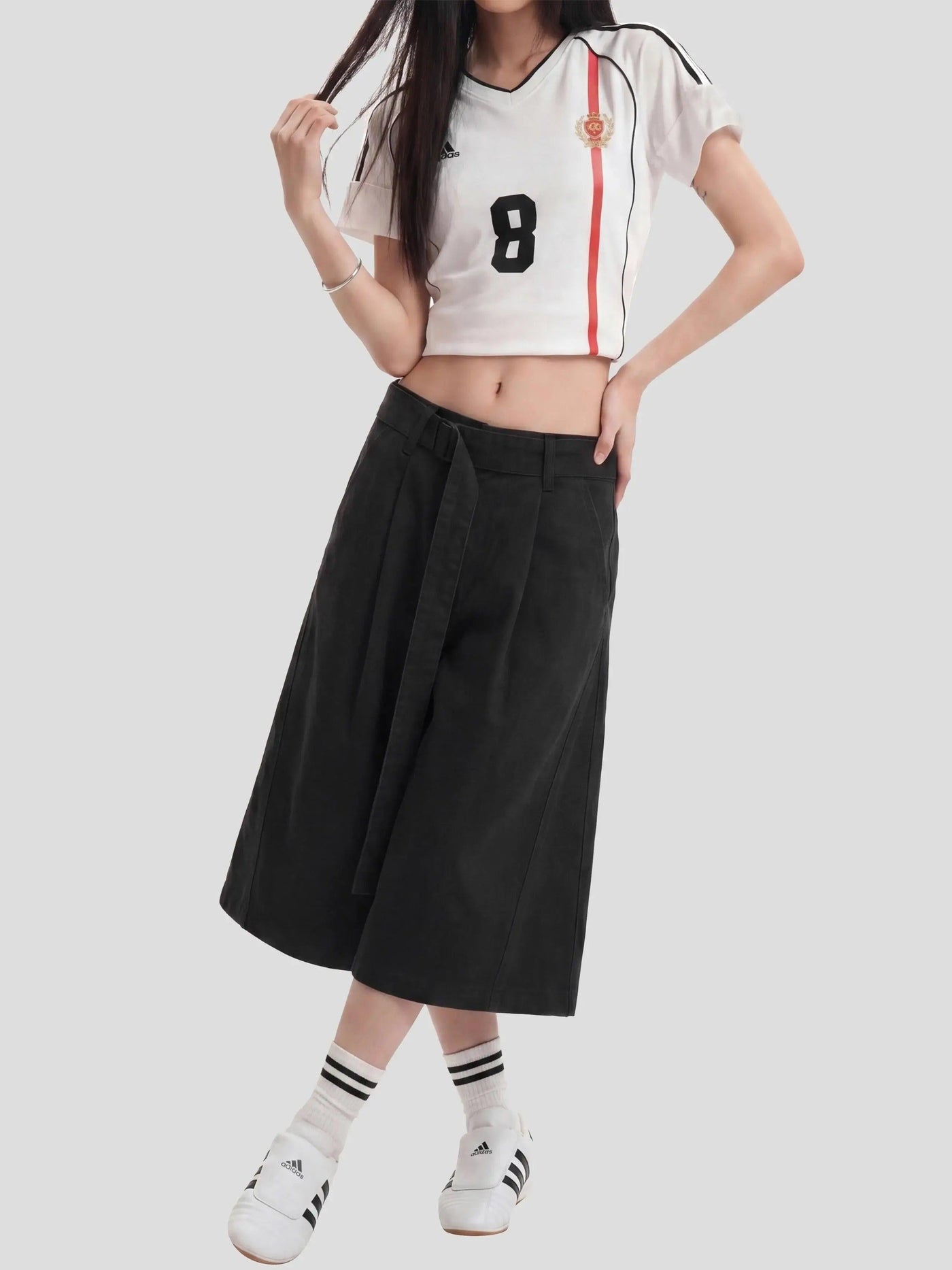 Distressed Pleated Cargo Shorts