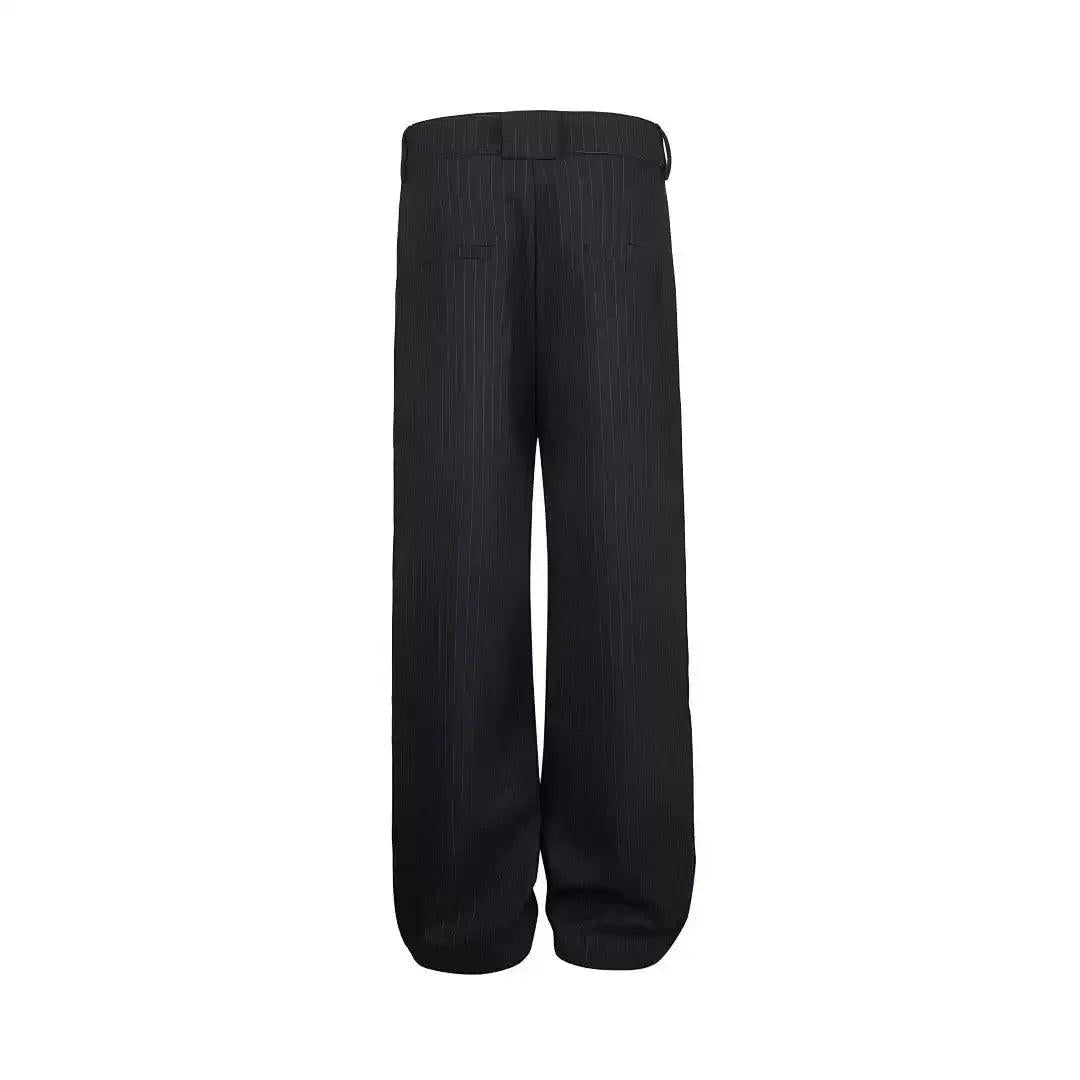 Subtle Striped Straight Leg Trousers