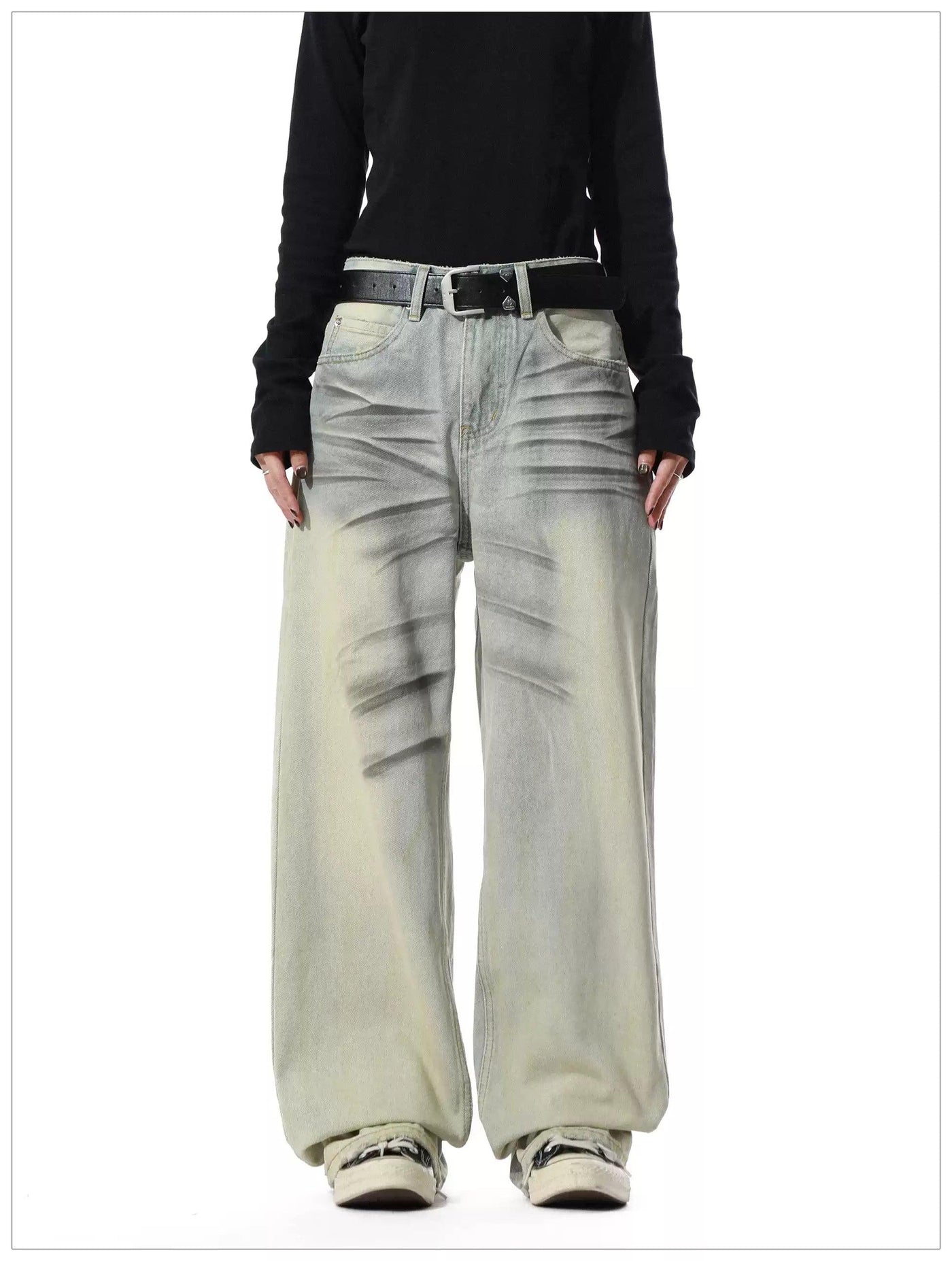 Whisker Lines Faded Jeans