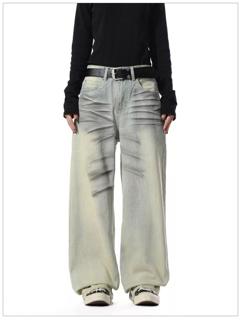 Whisker Lines Faded Jeans