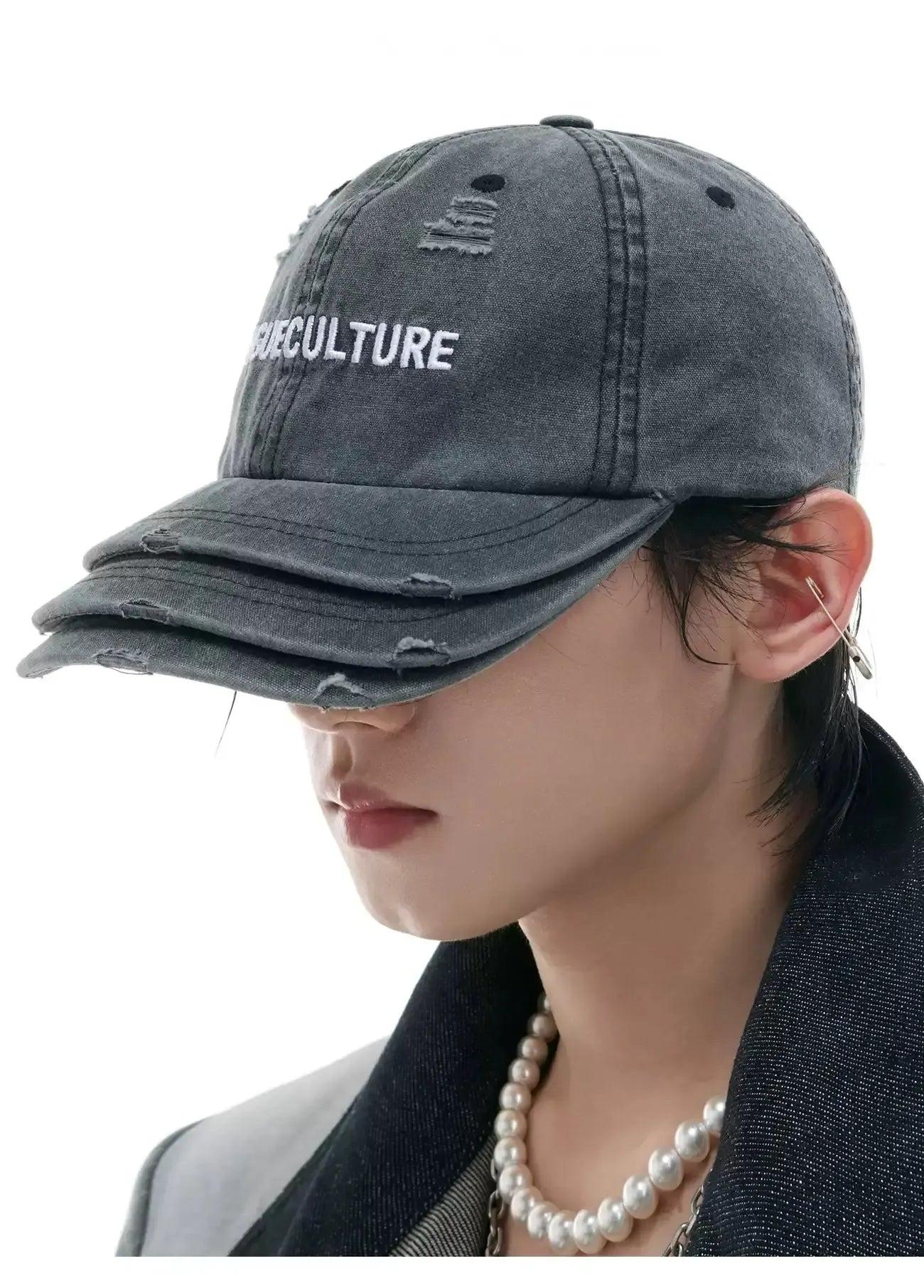 Distressed Layered Hat