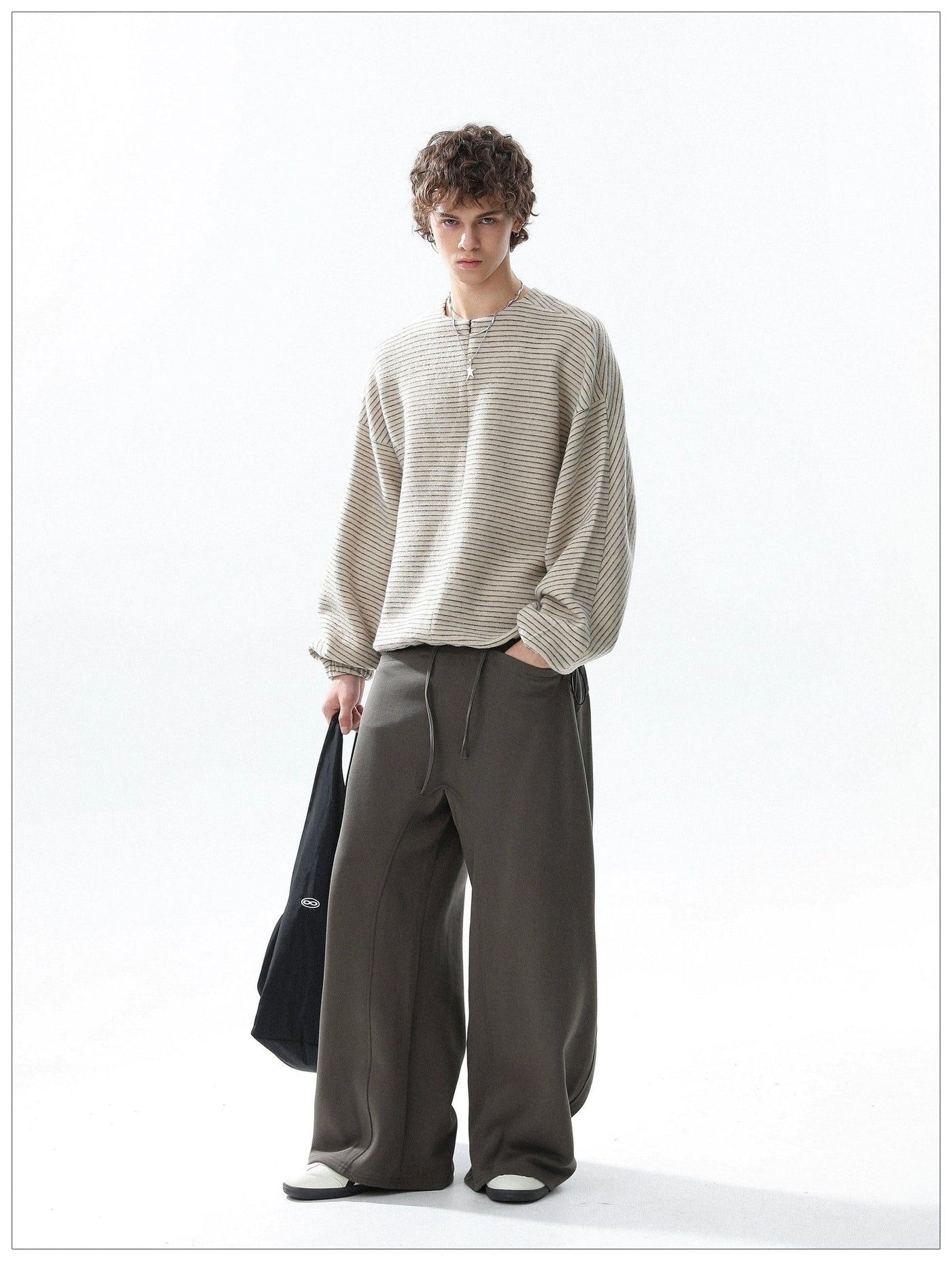 Thin Striped Clean Fit Half-Zip