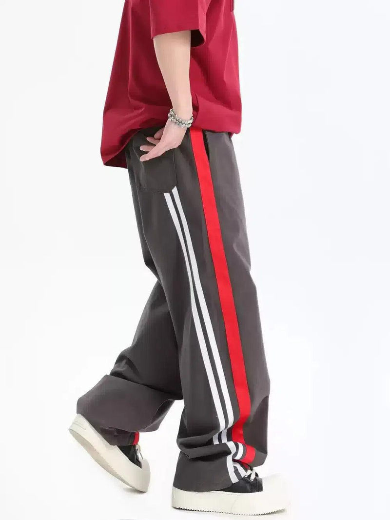 Drawstring Ribbon Spliced Sweatpants