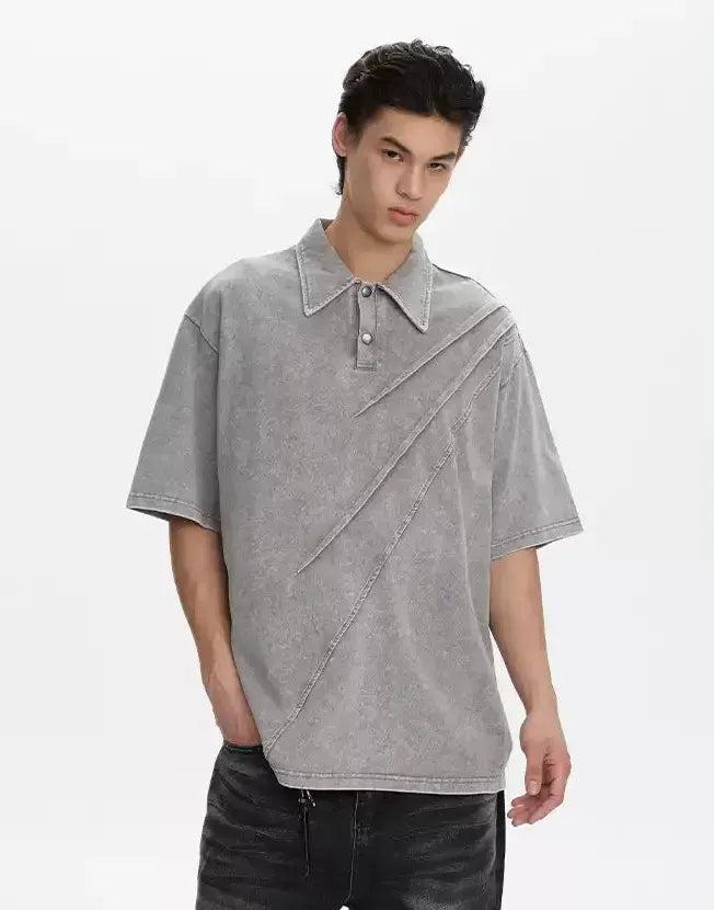 Grunge Washed Stitched Polo