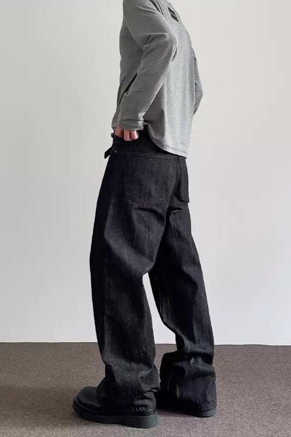 Solid Color Buttoned Versatile Jeans