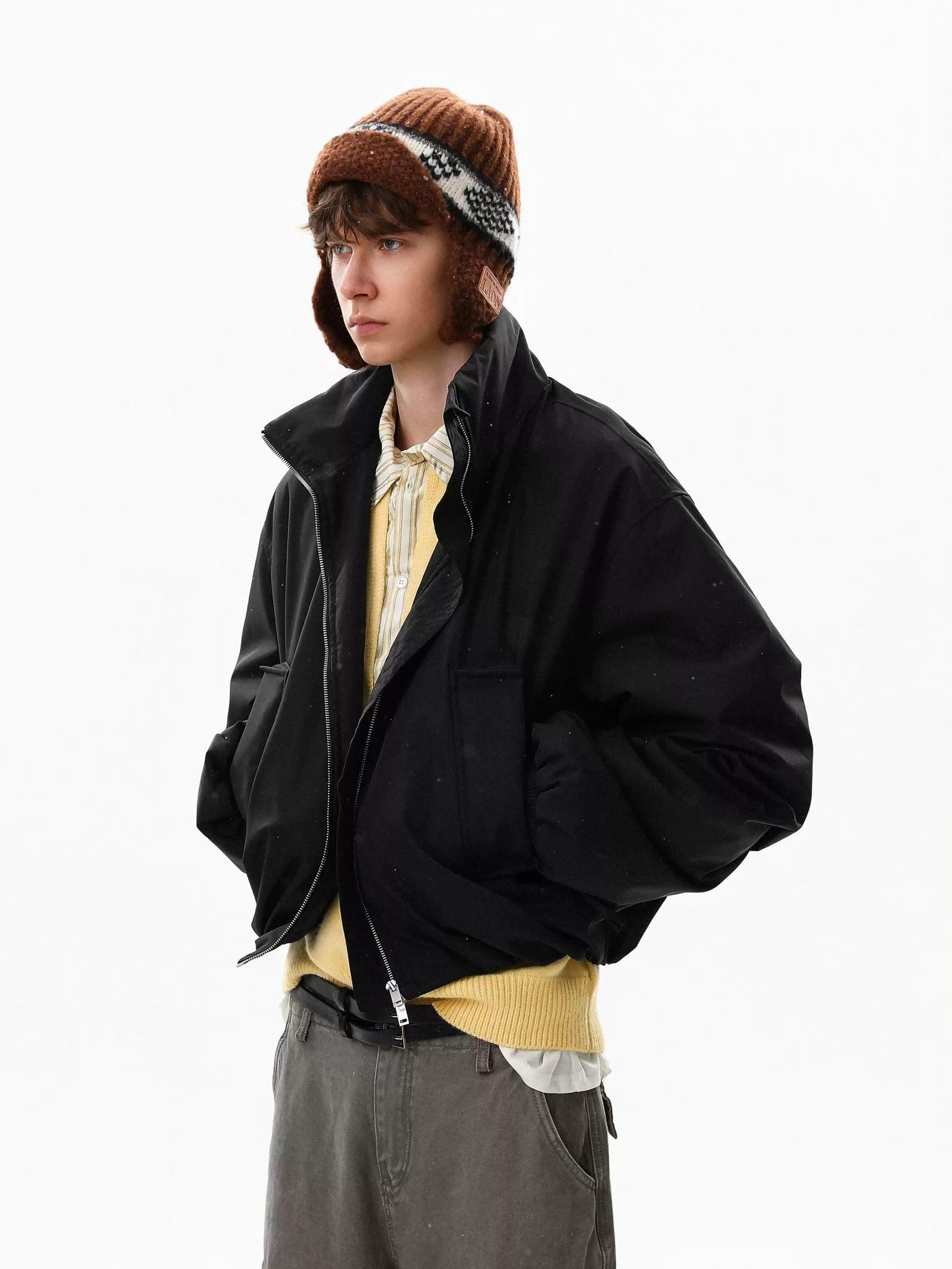 Side Pockets Zip-Up Structured Jacket