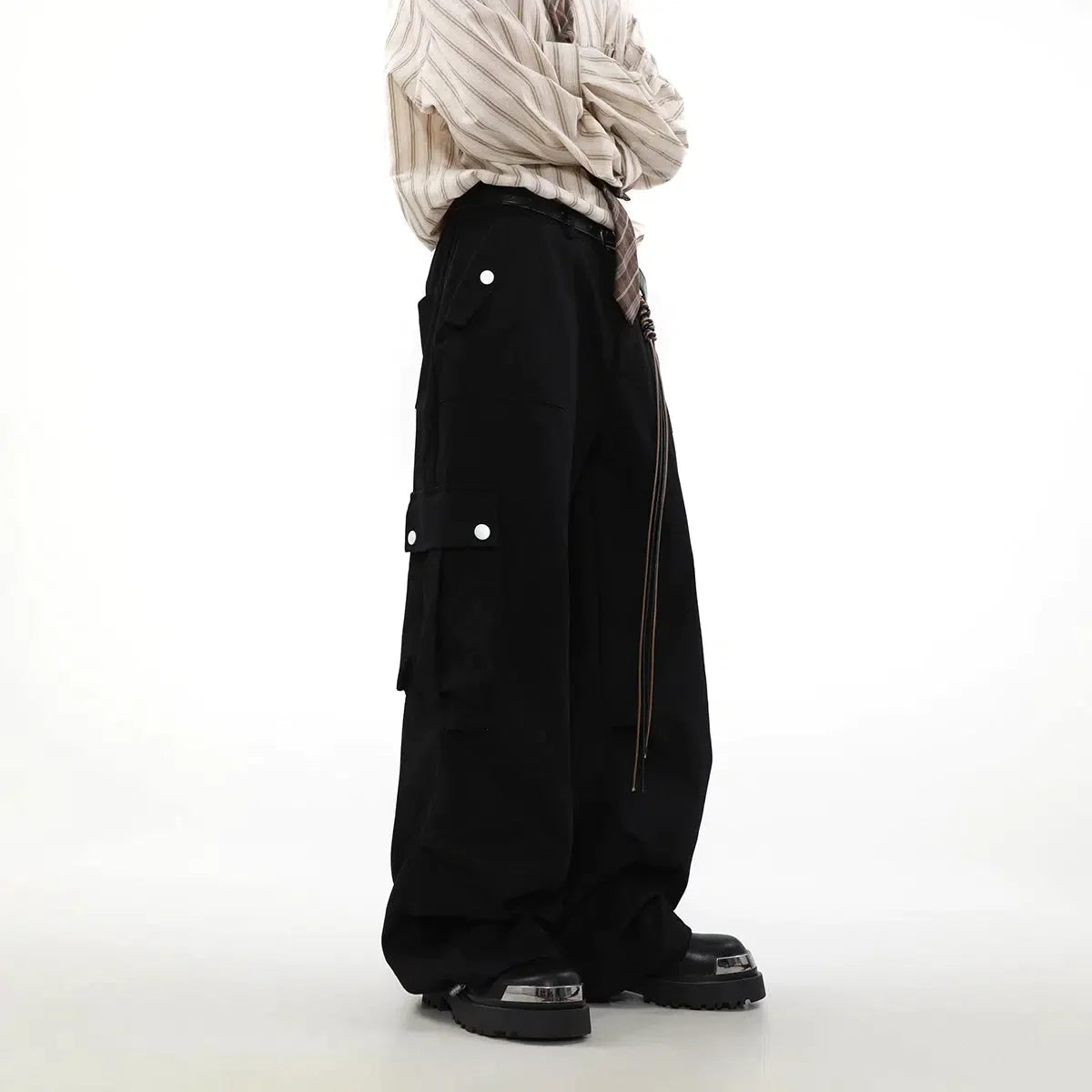 Casual String Detail Loose Cargo Pants