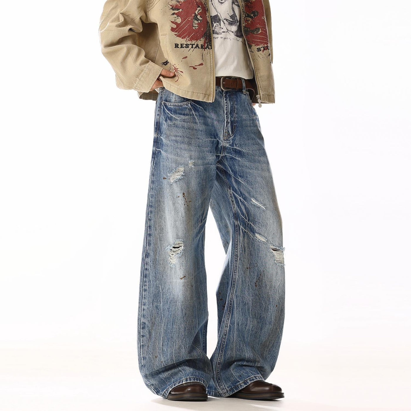 Distressed Faded Washed Jeans