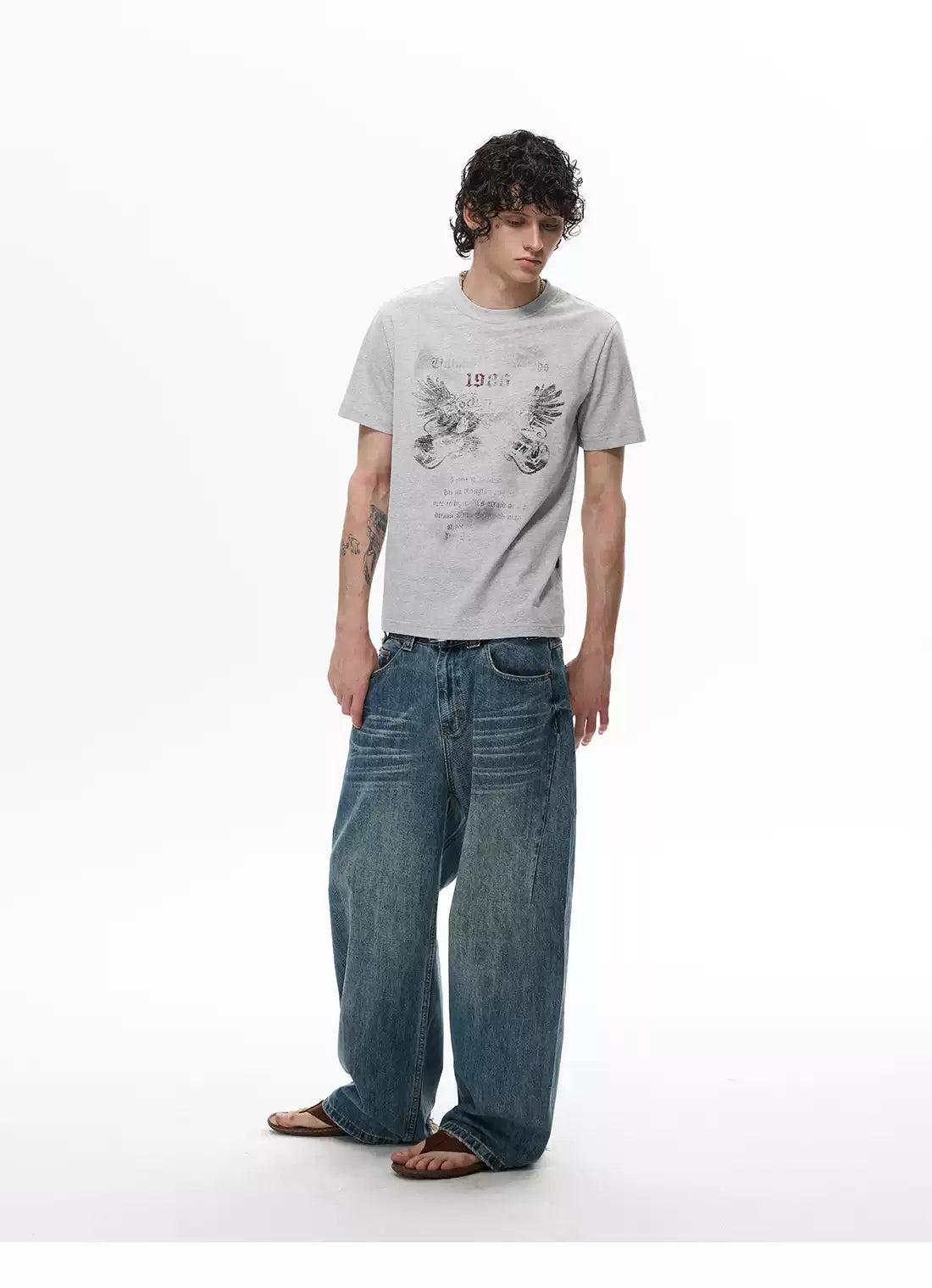 Grunge Washed Printed T-Shirt
