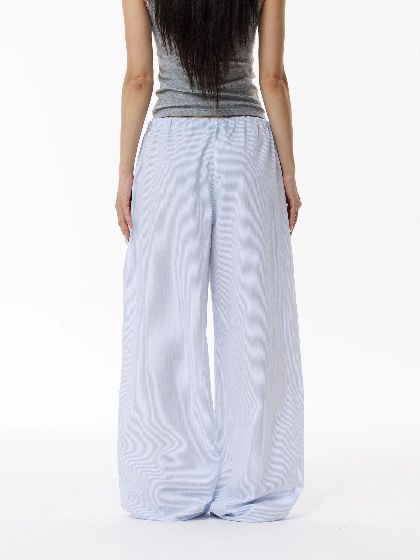 Causal Drawstring Striped Pants