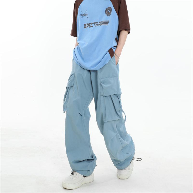 Multi-Pocket Pleated Parachute Pants
