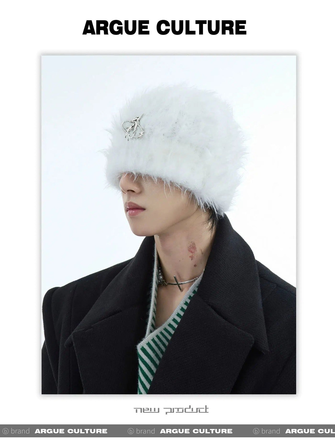 Furry Pearl & Metal Logo Hat