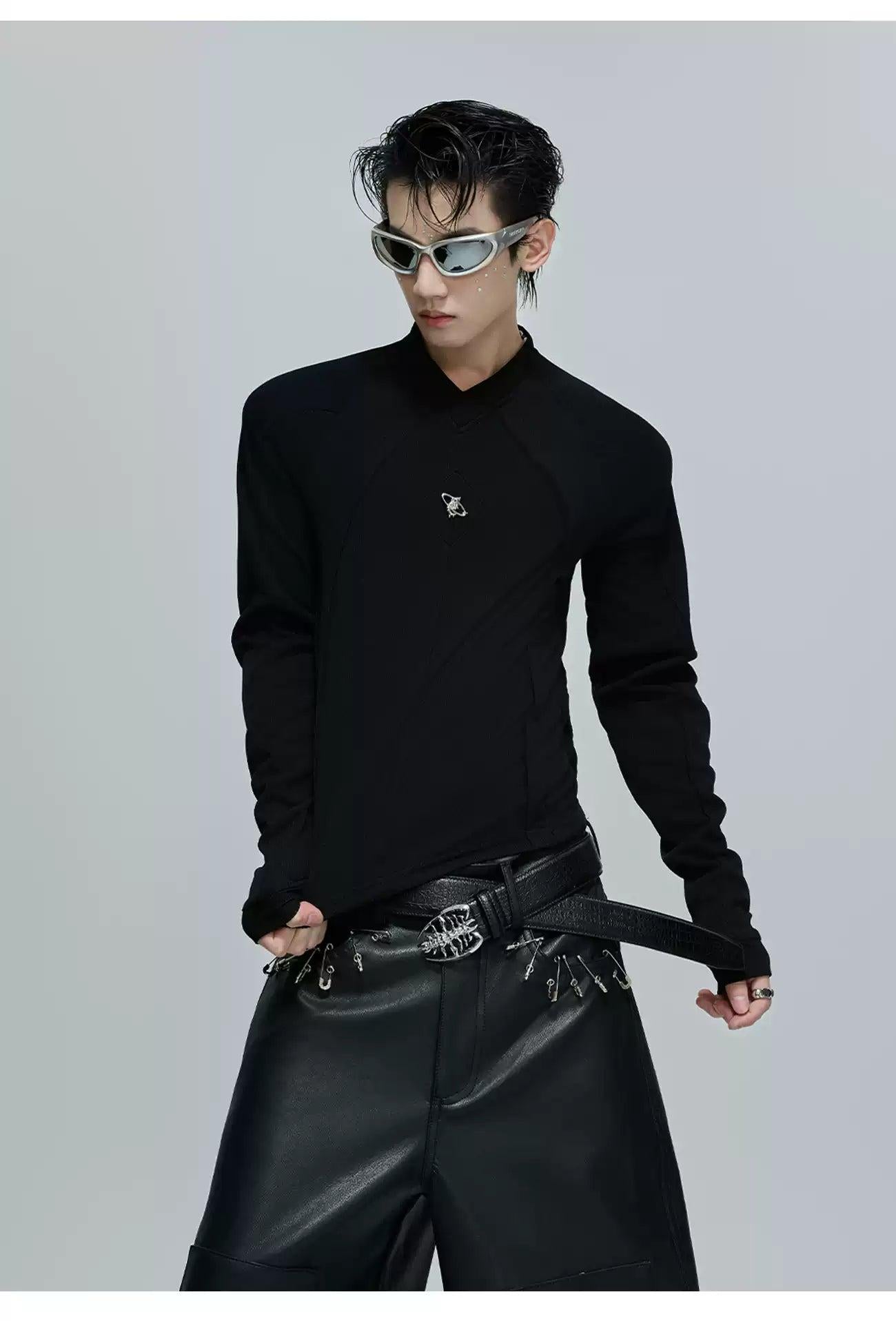 Slim Fit Structured Long Sleeve T-Shirt