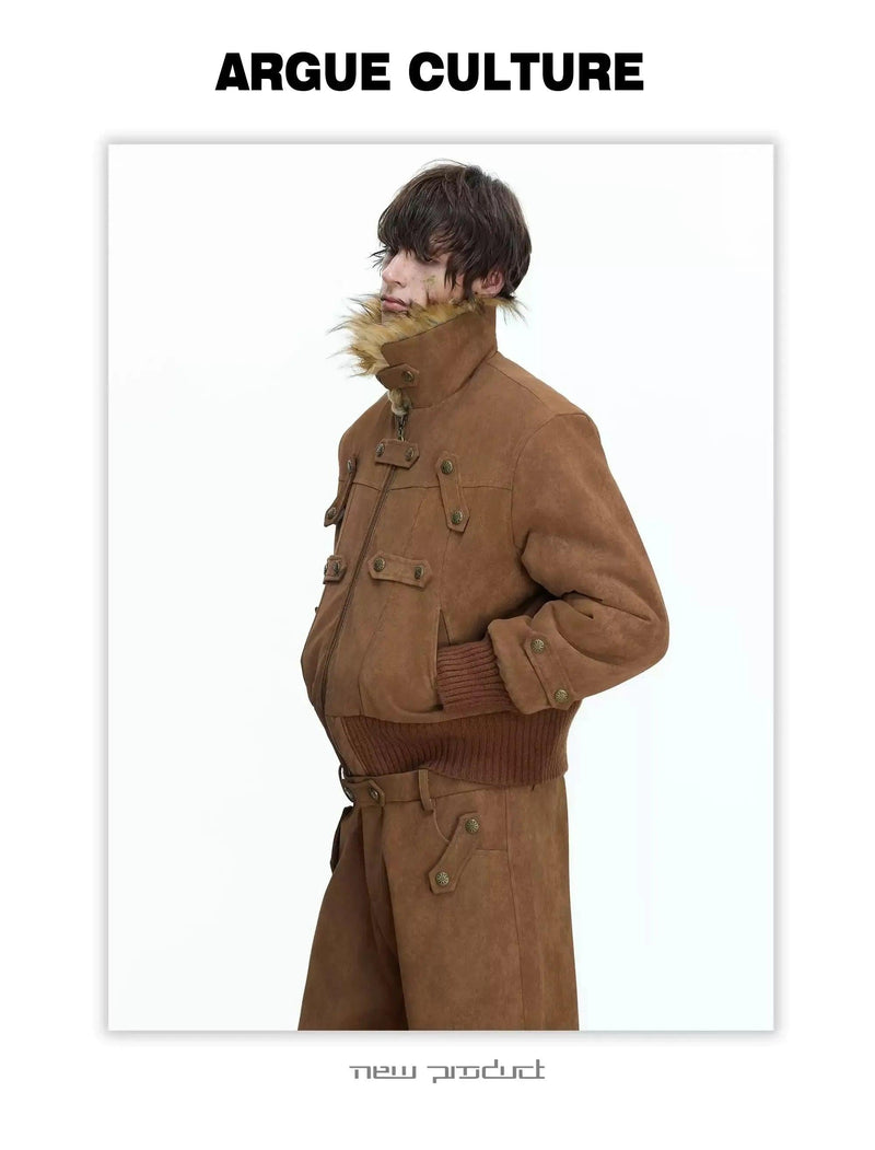 Multiple Micro Straps PU Leather Jacket