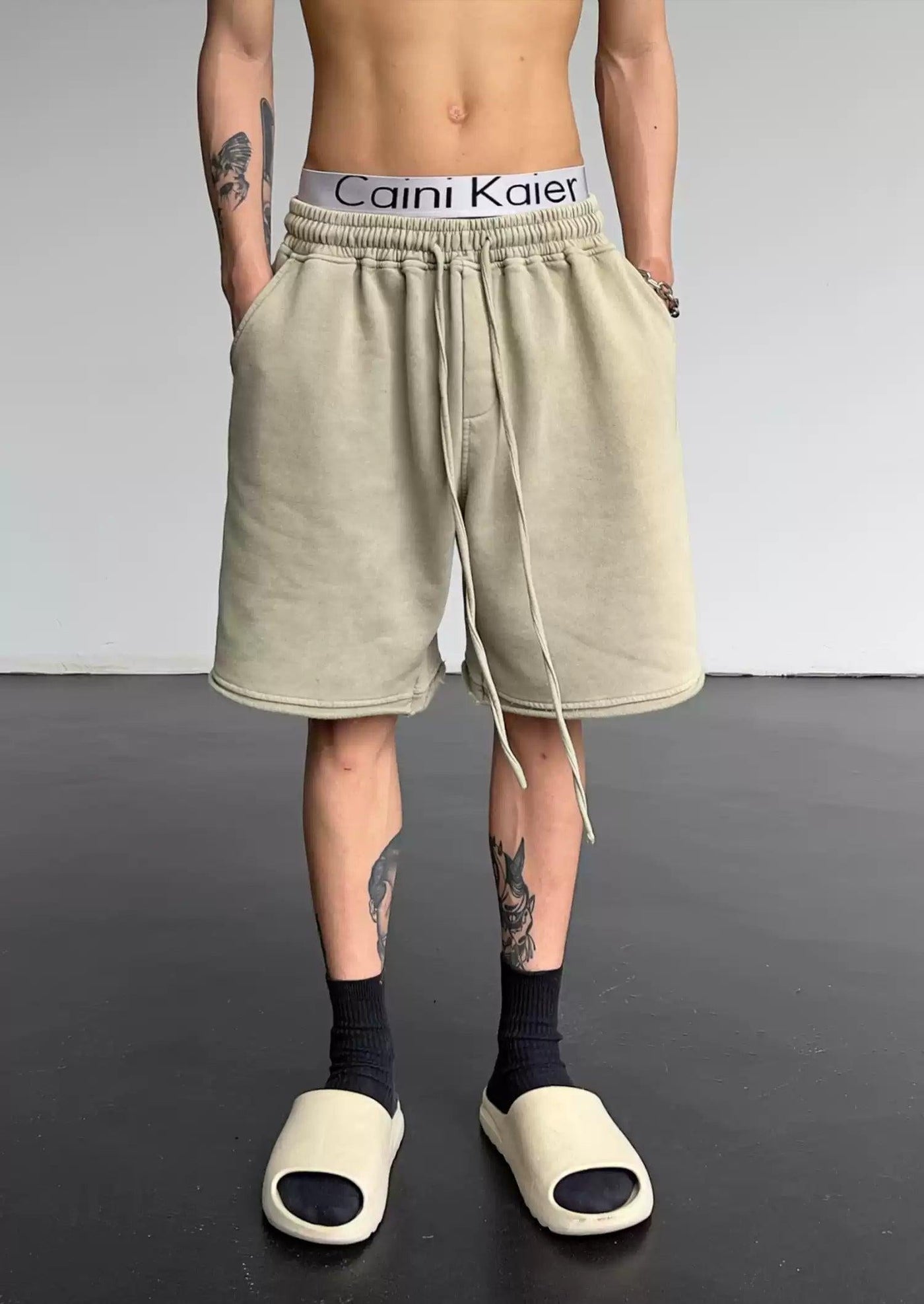 Drawstring Washed Comfy Shorts