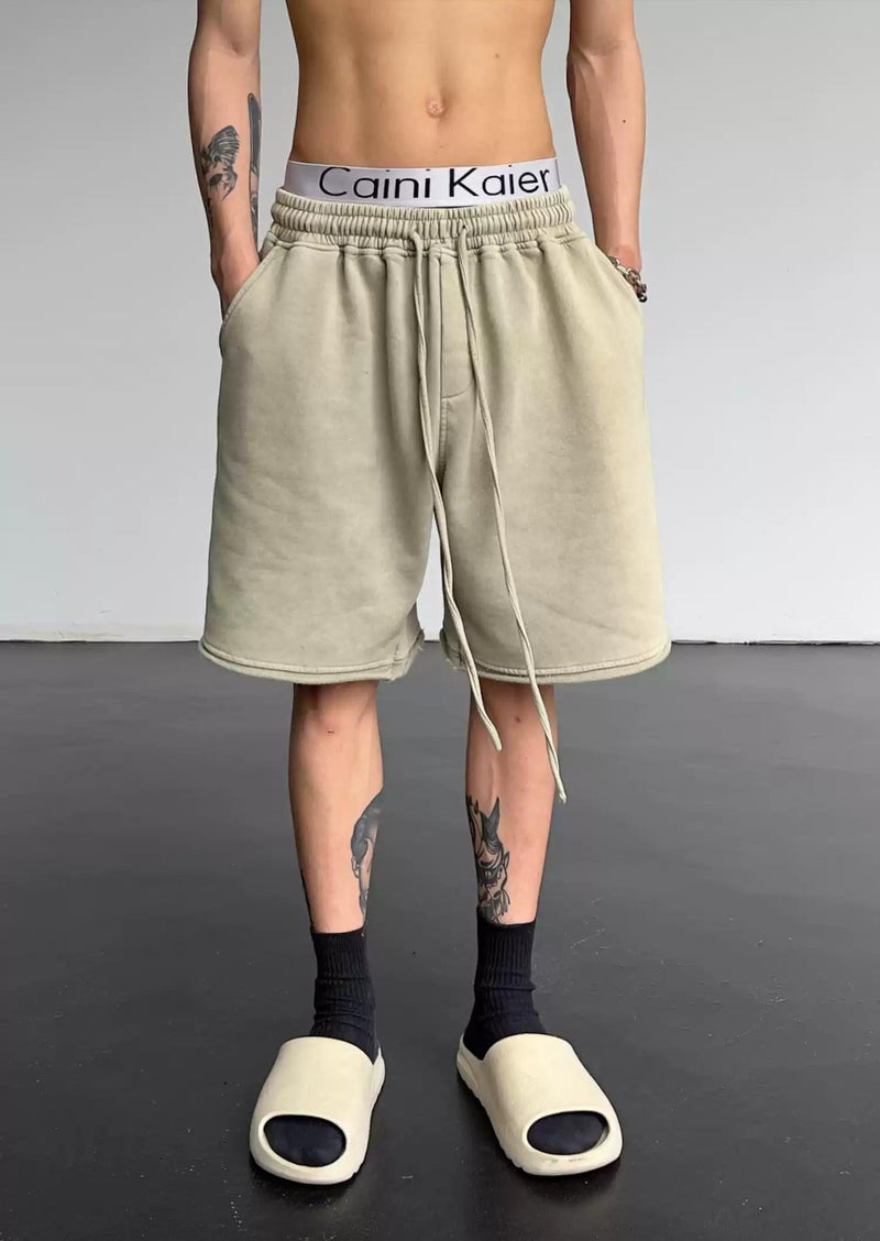 Drawstring Washed Comfy Shorts