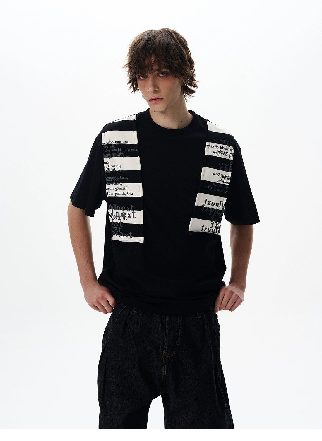 Over Shoulder Patched T-Shirt