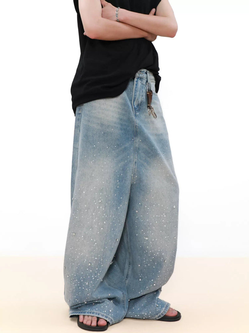 Scattered Stones Faded Jeans