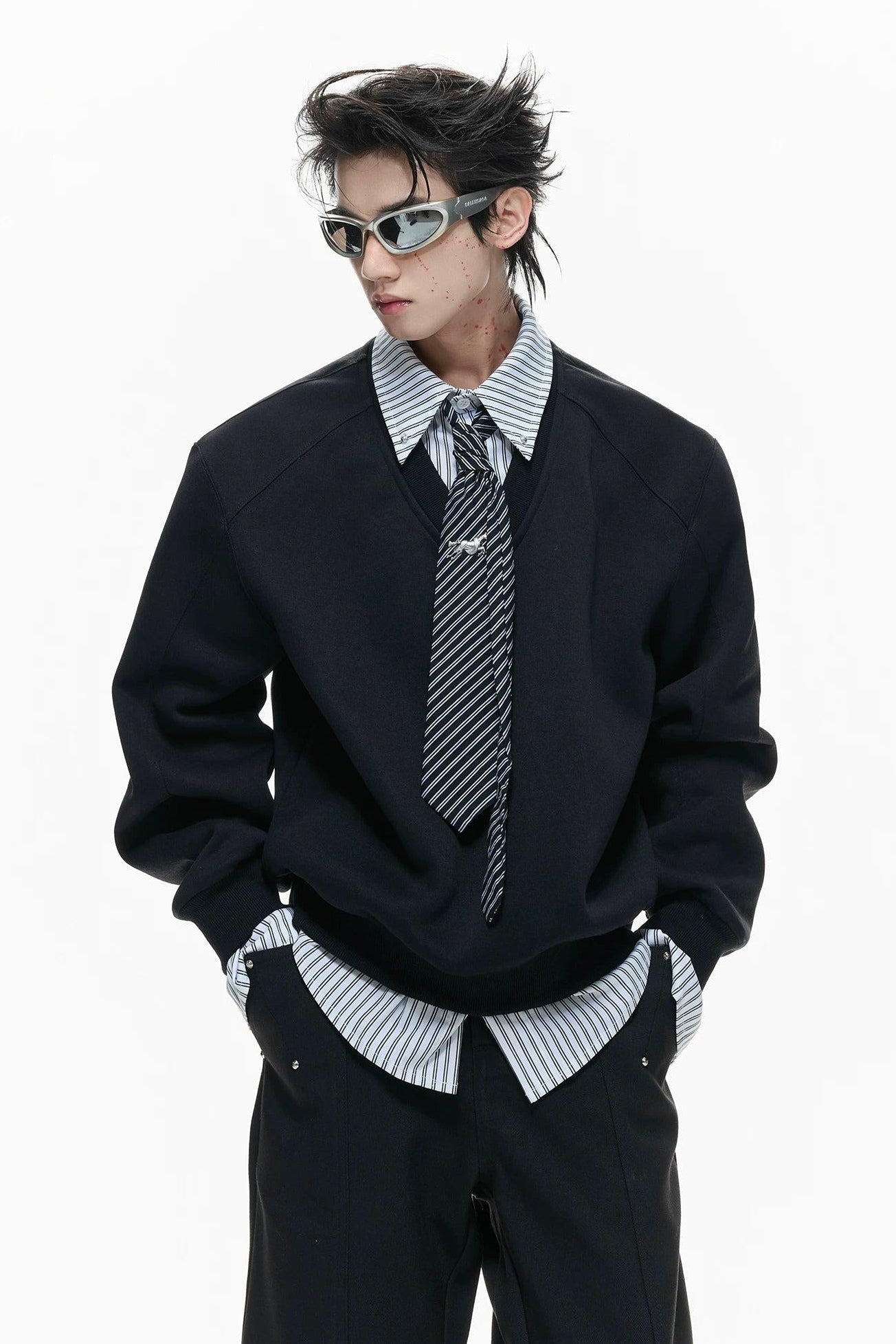 Striped Layered Boxy Crewneck