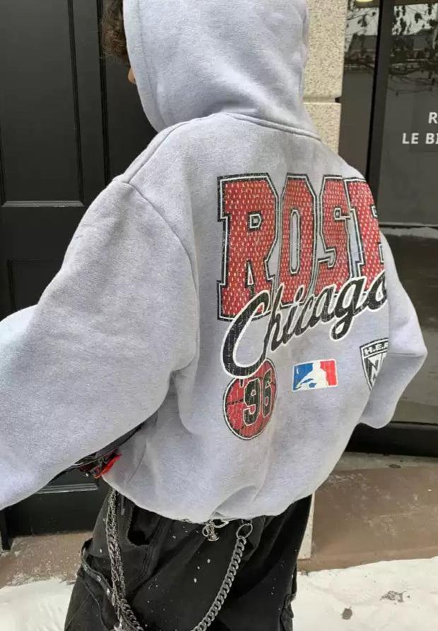 Embroidered & Printed Boxy Hoodie