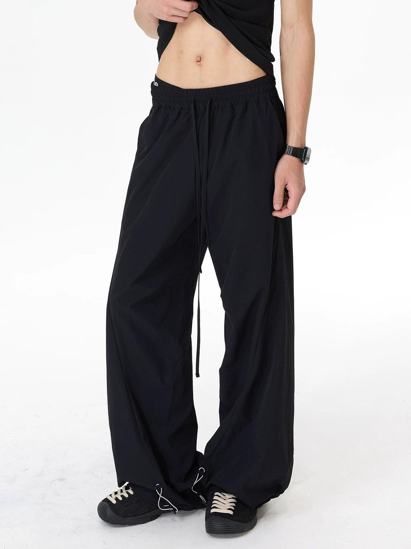 Curved Cut Drawstring Outdoor Pants
