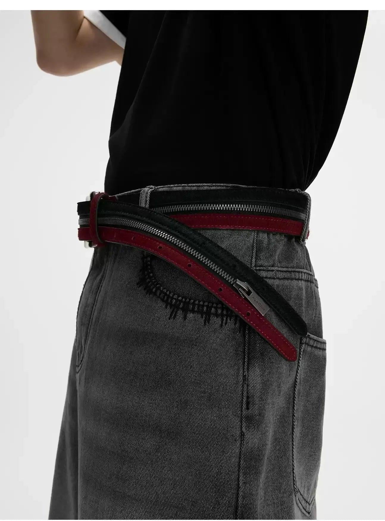 Contrast Color Zipped Belt