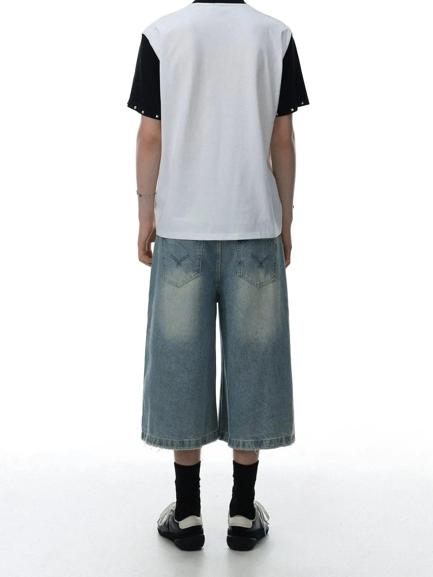 Faded Ripped Loose Denim Shorts