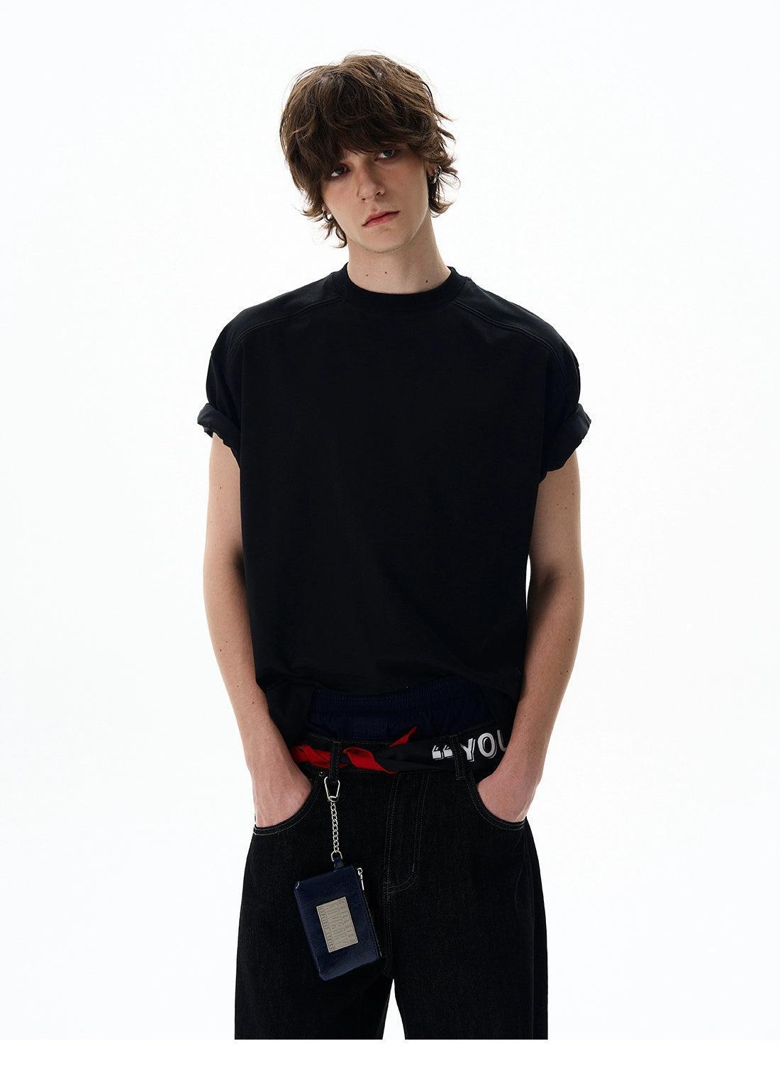 Solid Mock Neck T-Shirt