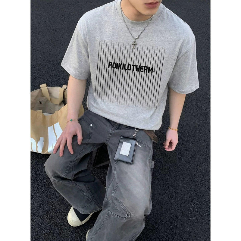 Striped Logo Print T-Shirt