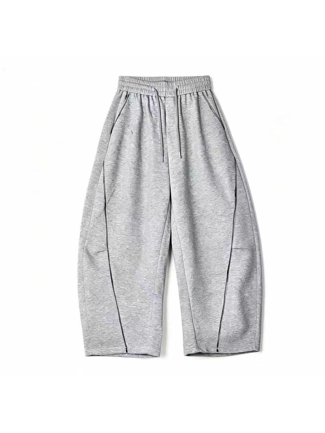 Contrast Seam Wide Leg Sweatpants