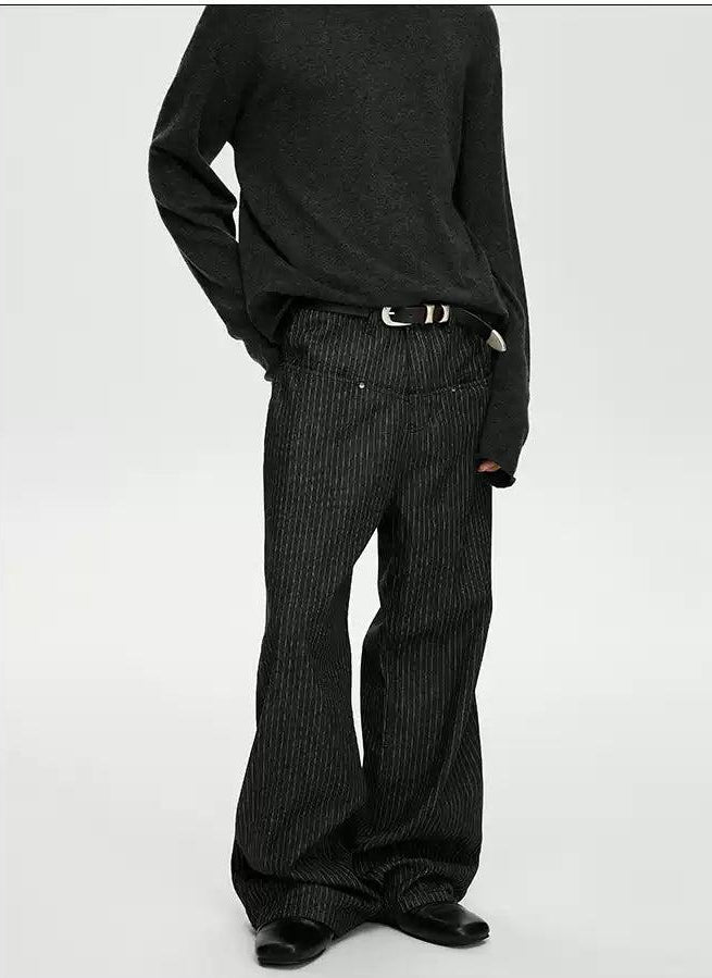 Vertical Stripes Pocket Pants