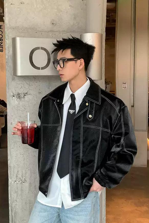 Snap Buttons Neck Strap Jacket