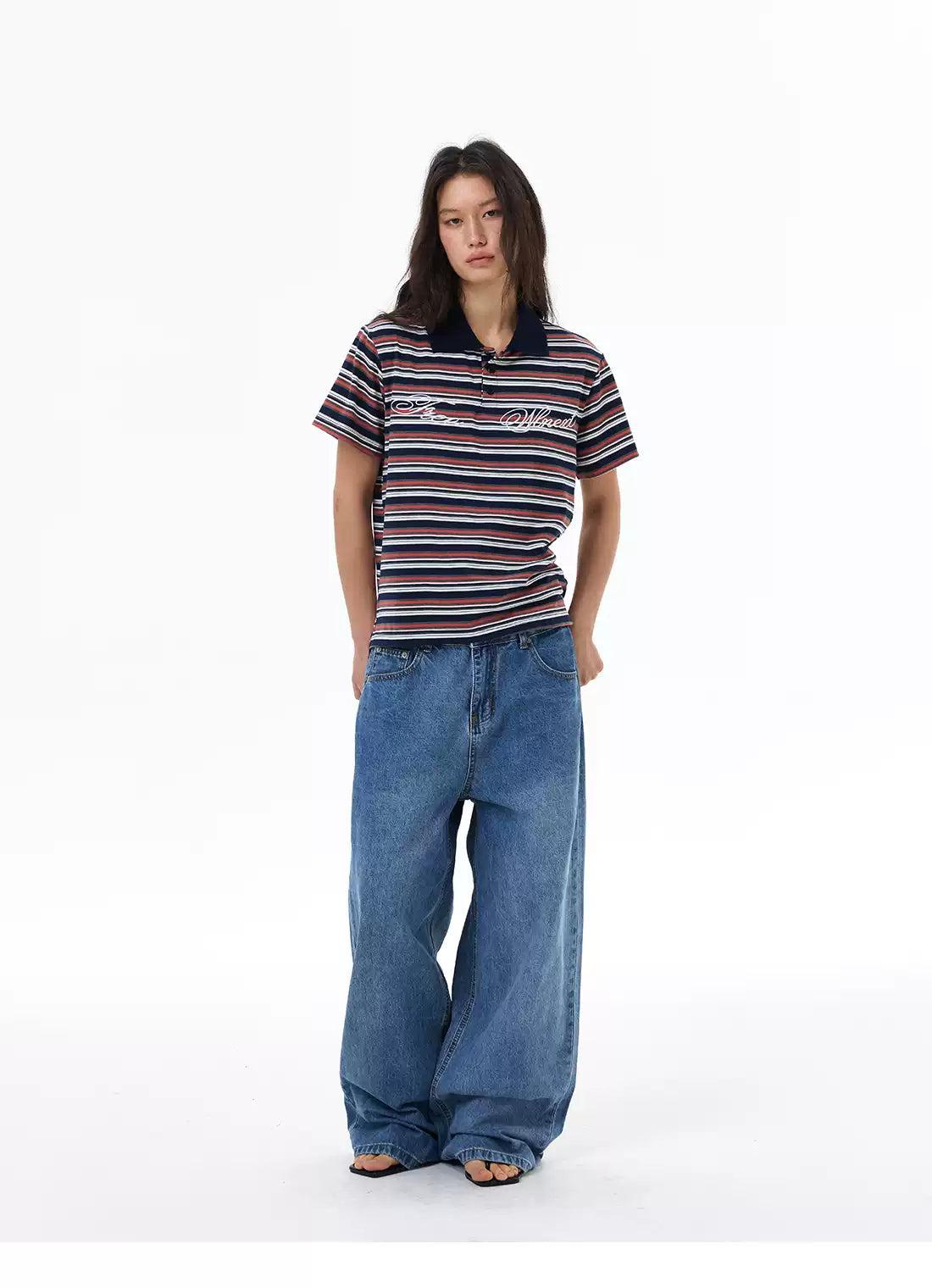 Striped Boxy Fit Polo