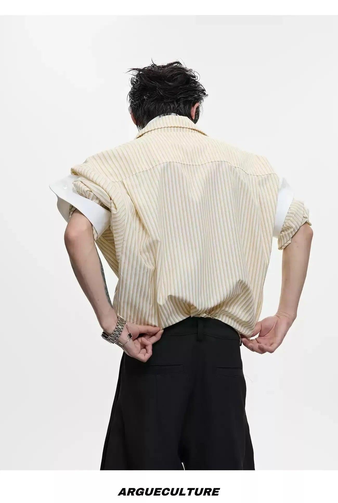 Structured Stripe Layered Shirt