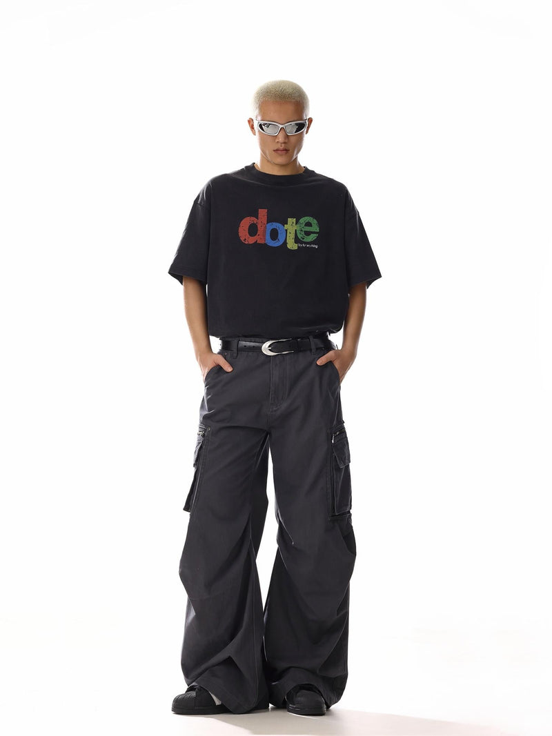 Embossed Side Pocket Cargo Pants