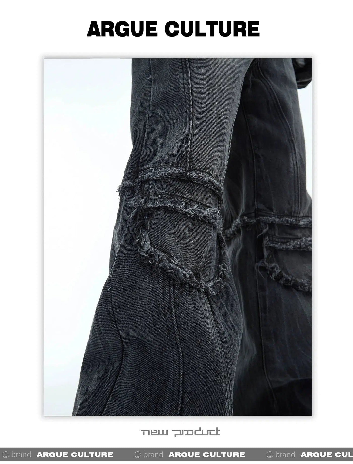 Rippled Raw Edge Jeans