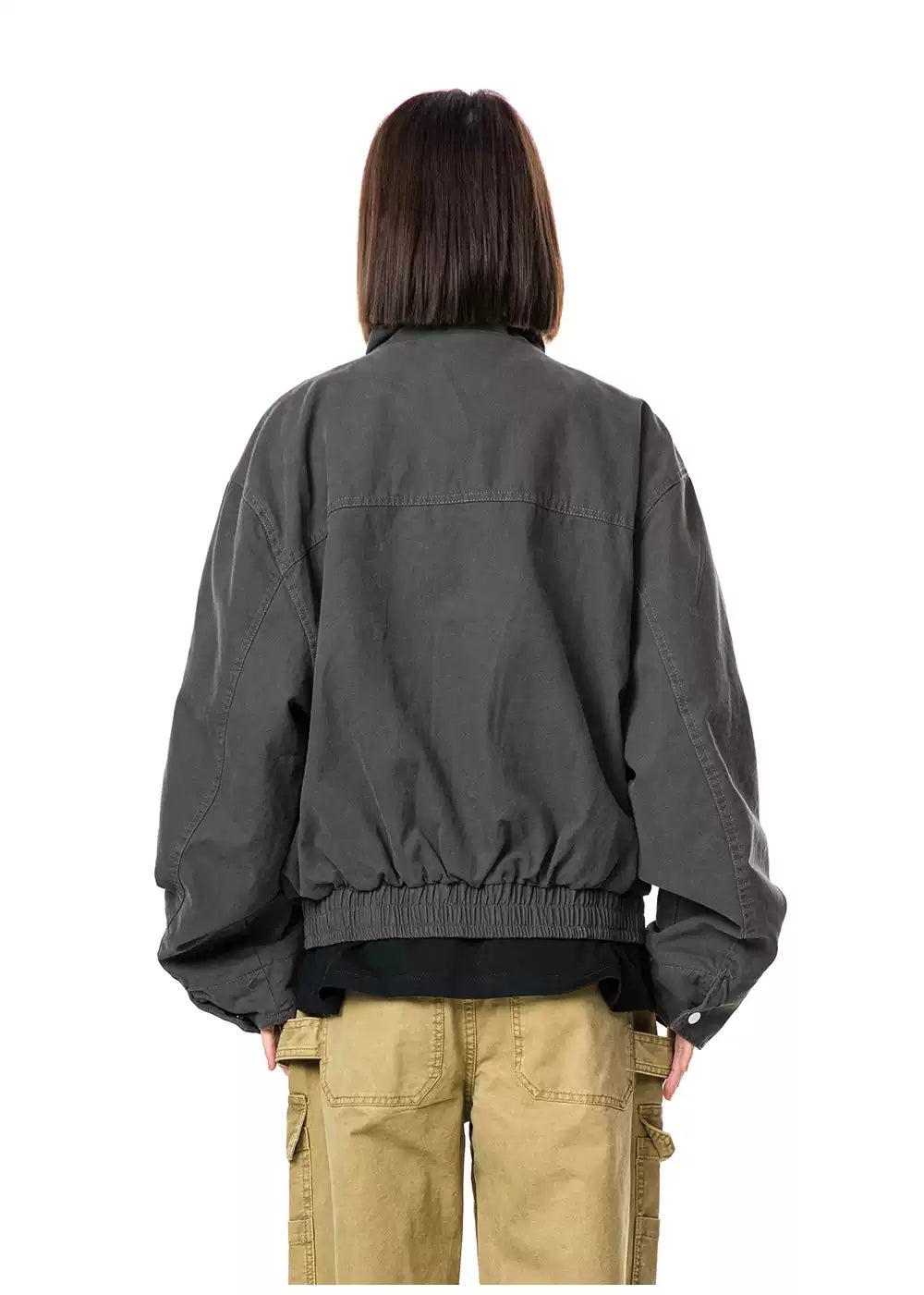 Ruched Hem Workwear Denim Jacket