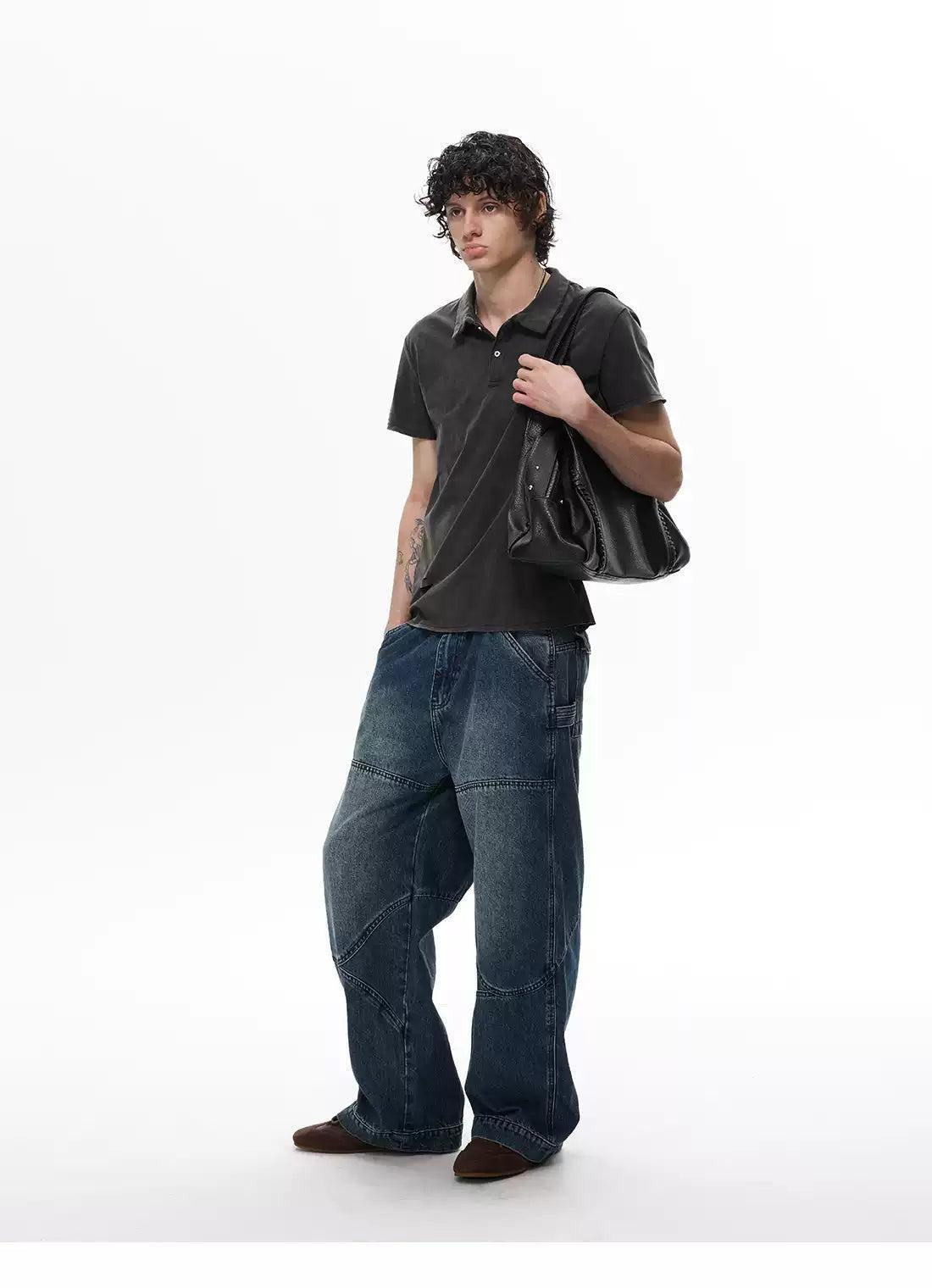 Double-Sides Distressed S/S Polo