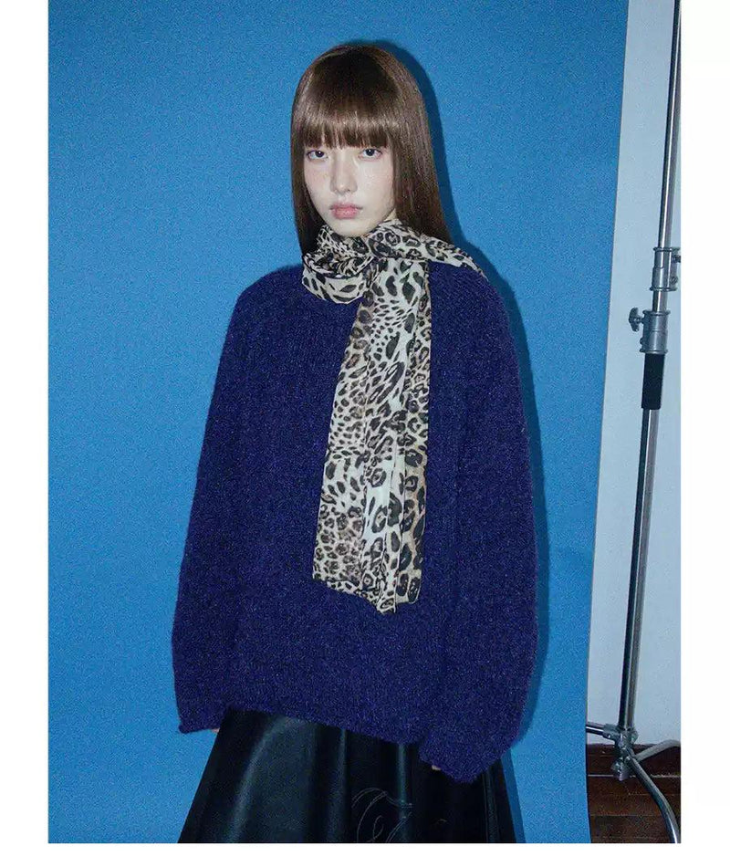 Animal Print Pattern Silky Scarf