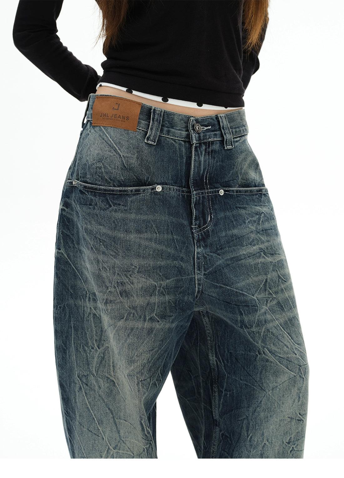 Pocket Detail Lightning Pattern Jeans
