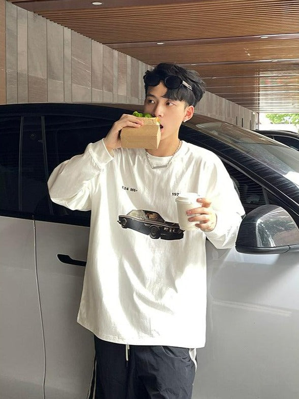 Vintage Car Graphic Long Sleeve T-Shirt