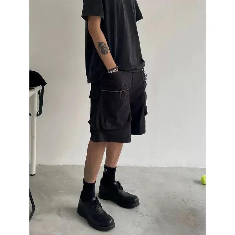 Vintage Washed Zip Pocket Cargo Shorts