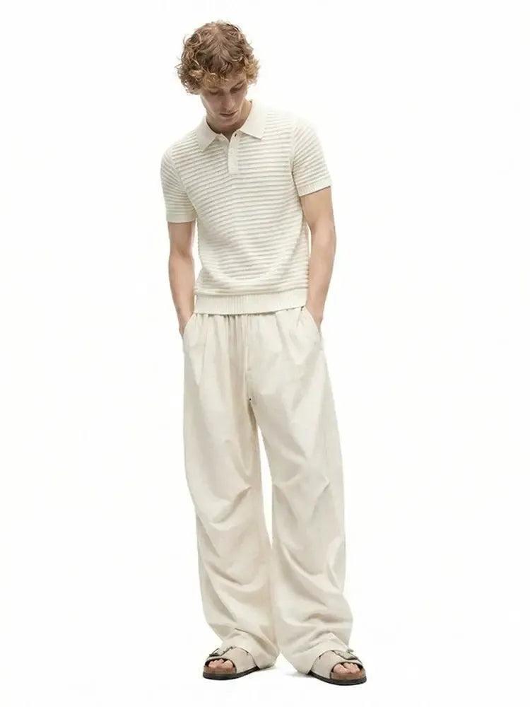 Lyocell Linen Blend Wide Leg Sweatpants