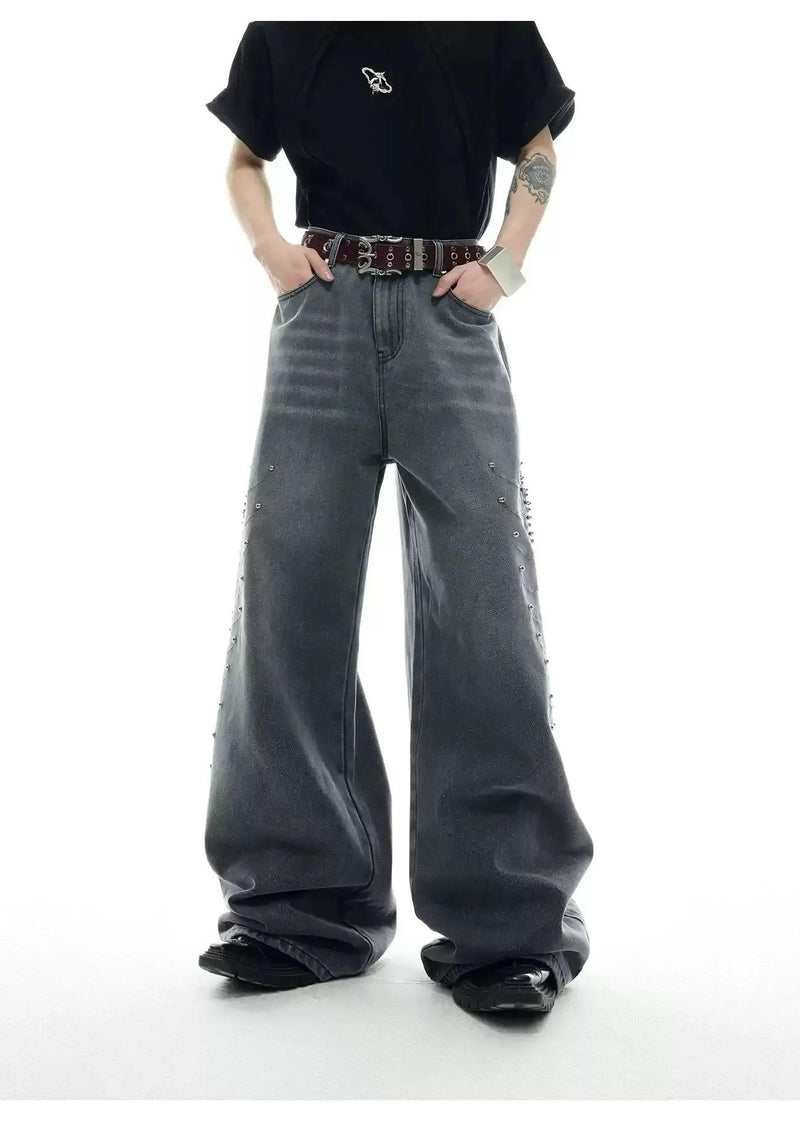 Washed Spine Metal Jeans