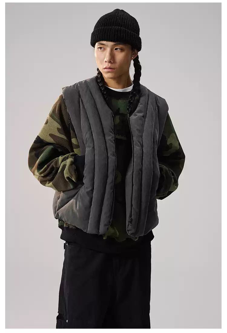Reversible Camouflage Quilted Puffer Vest