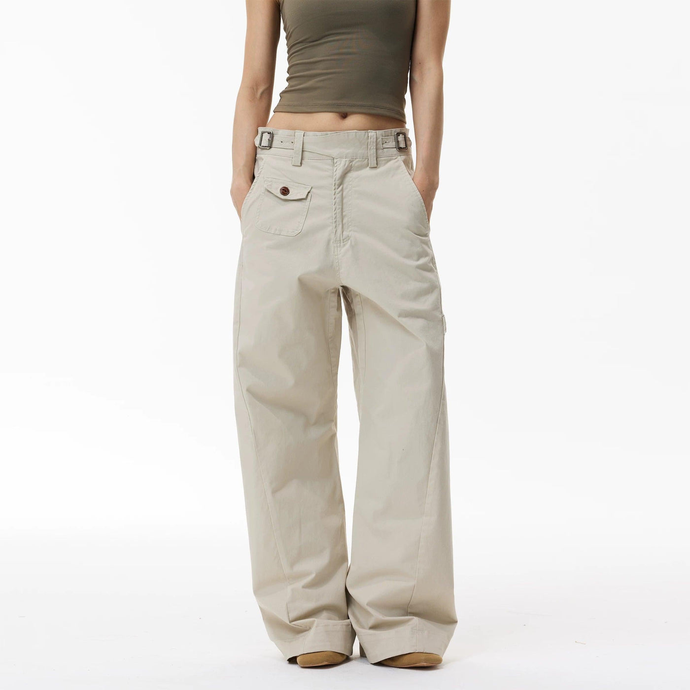 Belted Detail Cargo Pants