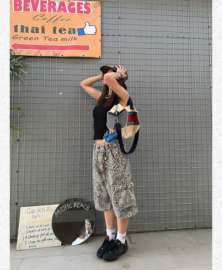 Animal Print Cargo Shorts