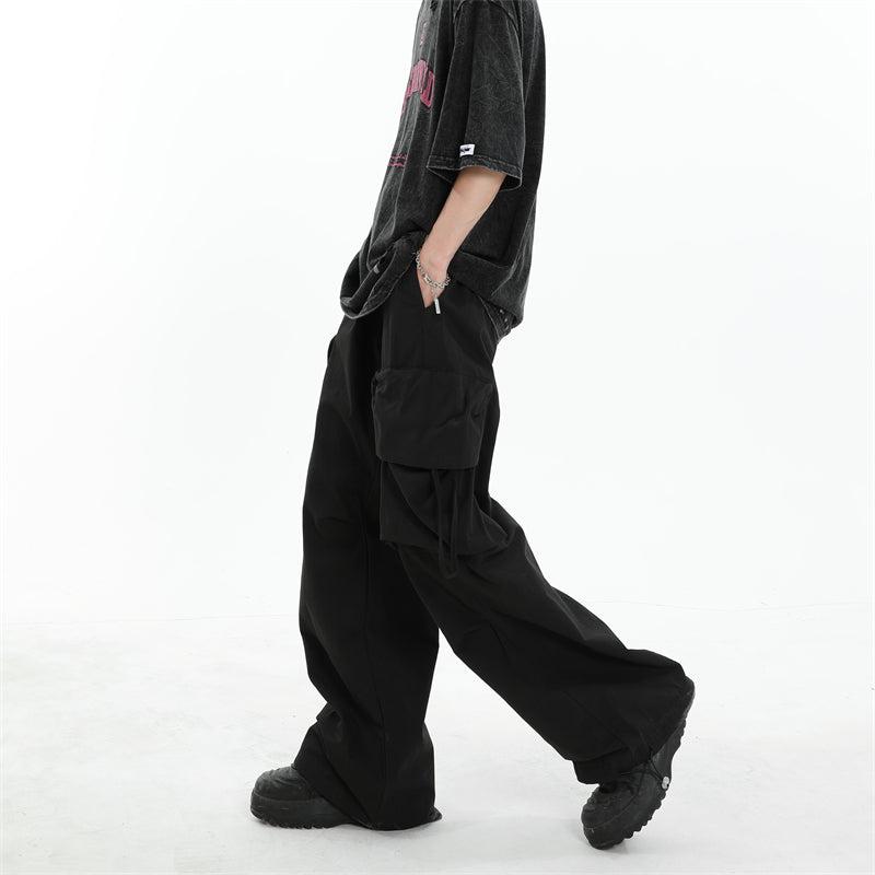 Multi-Pocket Pleated Parachute Pants
